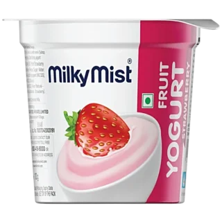 MILKY MIST STIRRED FRUIT YOGHURT STRAWBERRY 100 GMS-FRONT